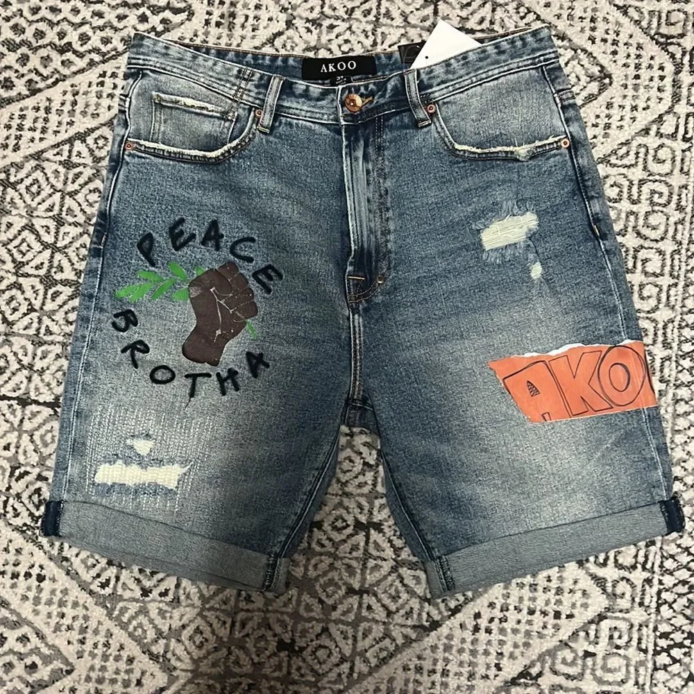 AKOO 9 piece bundle denim and sweats with tee and polos LARGE and size 34 - Picture 7 of 12